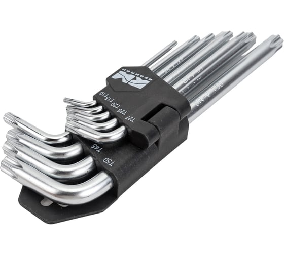 Набор шестигранных ключей REDMARK Torx Т10, Т15, Т20, Т25, Т27, Т30, Т40, Т45, Т50, 9 шт. RM92201