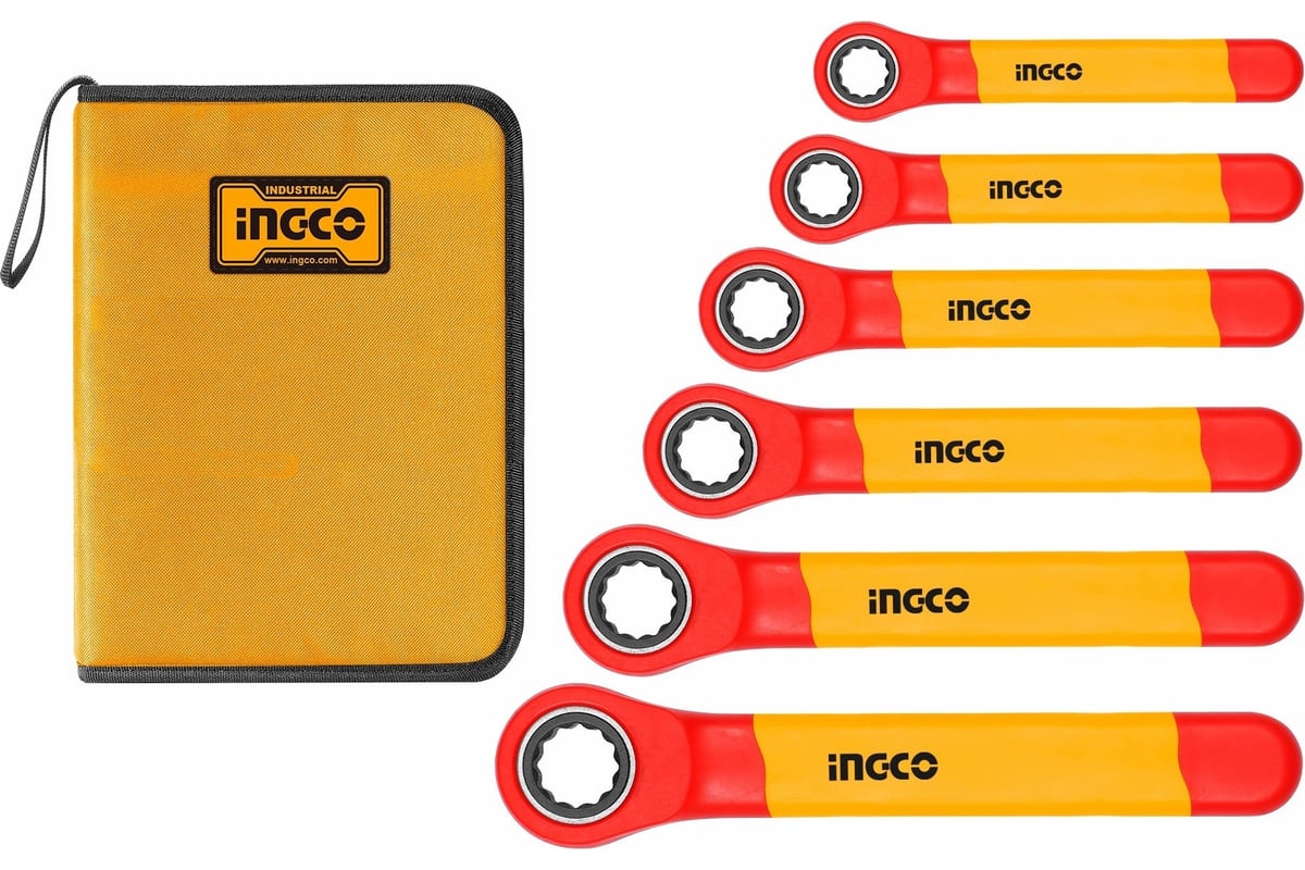  диэлектрических накидных трещоточных ключей INGCO INDUSTRIAL 6 шт .