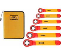 Набор диэлектрических накидных трещоточных ключей INGCO INDUSTRIAL 6 шт. HKISPA0603