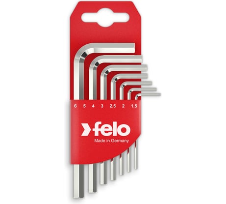 Набор Г-образных шестигранных ключей Felo короткие, 7шт, HEX 1,5-6,0мм 34500711