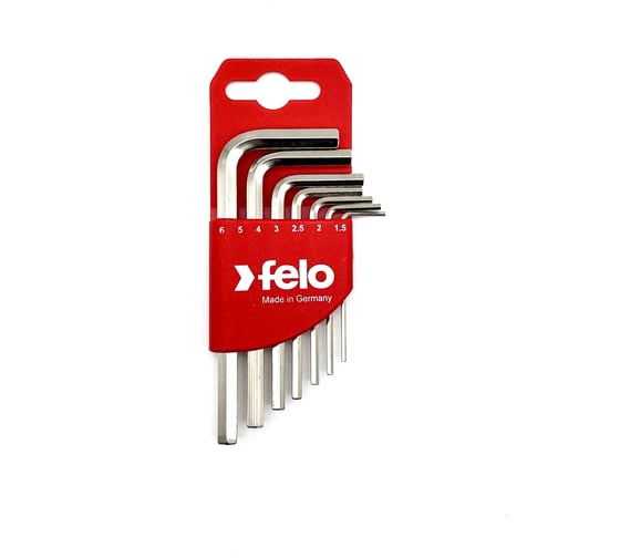 Набор Г-образных шестигранных ключей Felo короткие, 7шт, HEX 1,5-6,0мм 34500711