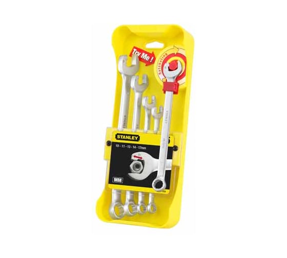 Набор из 5-ти комбинированных гаечных ключей Ratcheting Wrench STANLEY 4-95-659 1