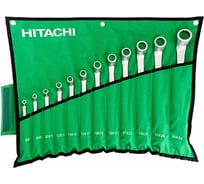 Набор раздвоенных кольцевых гаечных ключей 12 предметов Hitachi HTC-774019