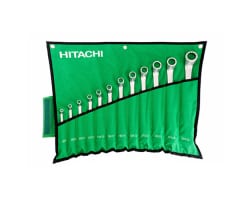 Набор раздвоенных кольцевых гаечных ключей 12 предметов Hitachi HTC-774019