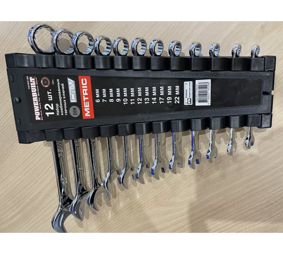 Набор комбинированных гаечных ключей TORGWIN powerbuilt 6, 7, 8, 9, 10, 11, 12, 13, 14, 17, 19, 22 мм, 12 шт. YWT8515R