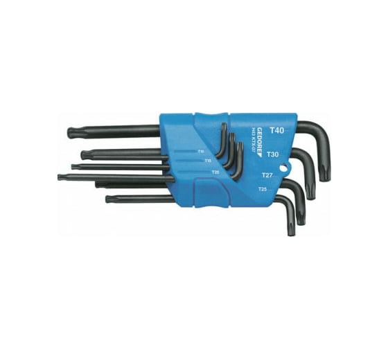 Набор торцевых двусторонних изогнутых ключей GEDORE TORX T9-T40 1531425