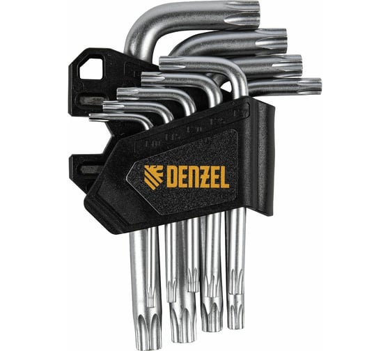 Набор имбусовых ключей Denzel Torx-tempered, TT10-50, CRV, 9 шт. 12370