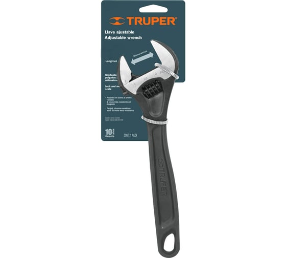 Профессиональный разводной ключ 10" Truper PET-10 15502