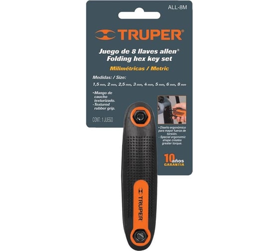 Набор шестигранных ключей 8шт Truper ALL-8M 15555