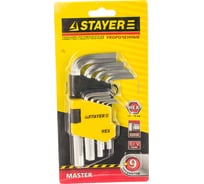 Набор имбусовых коротких ключей 9 предметов STAYER MASTER 2740-H9 13697318