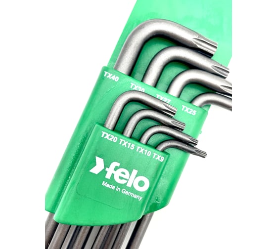 Набор Г-образных шестигранных ключей Felo Torx T9-T40 8 шт. 34888811