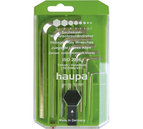 Набор шестигранных штифтовых ключей, 8 шт HAUPA 100585