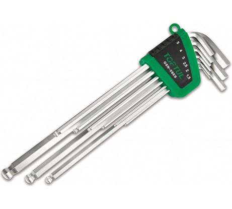 Набор Г-образных шестигранников TOPTUL 1,5-10 мм, 9 предметов GSN-09EB