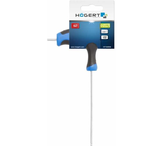 Шестигранный ключ HOEGERT TECHNIK типа Т с шаровым наконечником, длинный, 8 мм HT1W858