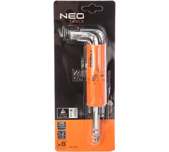 Набор шестигранных ключей NEO Tools 8 шт 09-513