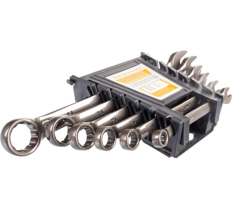 Набор комбинированных ключей SANTOOL 6-17 мм черный никель 6 предметов 031654-606-017