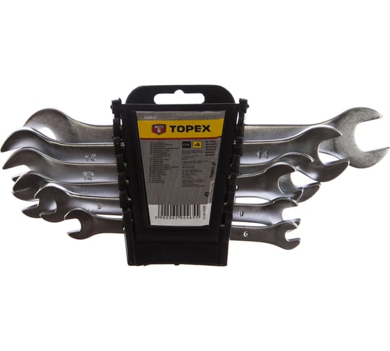 Двухсторонние ключи TOPEX с открытым зевом 6x17 мм, 6 шт. 35D655