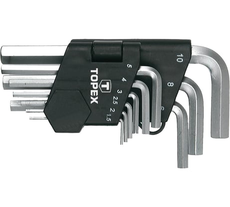 Шестигранные ключи TOPEX 1.5-10 мм, 9 шт. 35D955