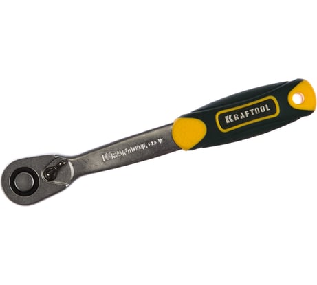 Изогнутая трещотка для торцовых головок 1/4, Сr-V, 72 зубца Kraftool PRO 27795-1/4_z02