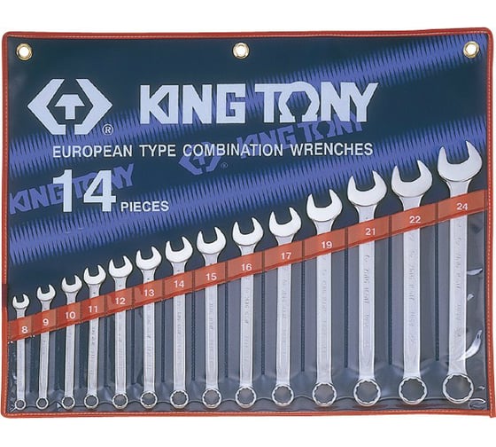 Набор комбинированных ключей KING TONY 5/16"-1-1/4" 14 предметов 1214SR 1