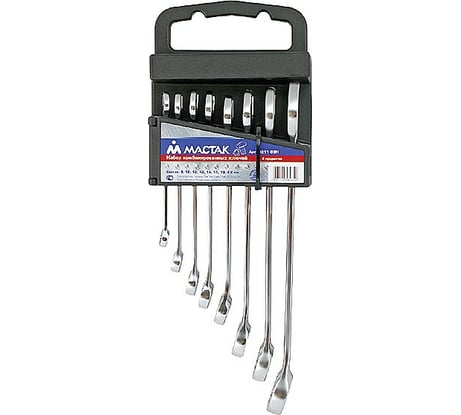 Набор комбинированных ключей 8-22 мм, 8шт МАСТАК 0211-08H