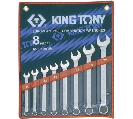 Набор комбинированных ключей KING TONY 10-22 мм 8 предметов 1208MR