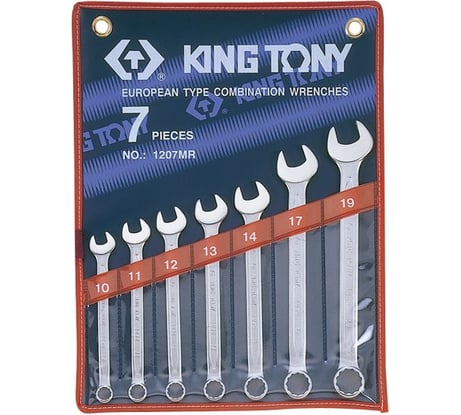 Набор комбинированных ключей KING TONY 10-19 мм 7 предметов 1207MR