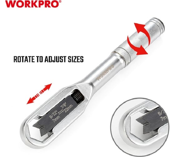 Универсальный разводной ключ WORKPRO 7-22 мм WP272015