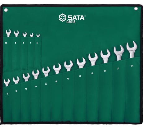 Набор комбинированных ключей с накидным наконечником 17шт SATA 08018