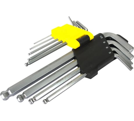 Набор длинных имбусовых ключей с шаром Inforce 9 шт 55633