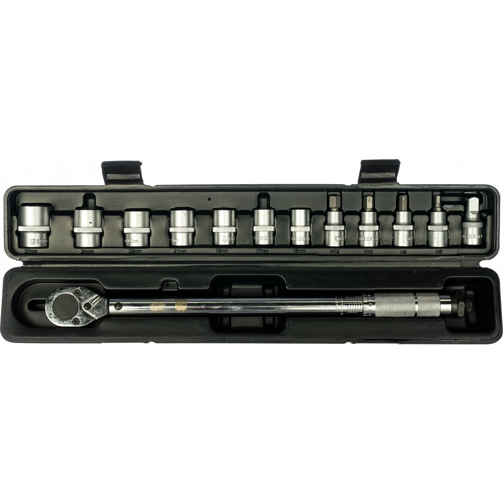 Динамометрический ключ с набором головок Berger BG 1/2" 28-210Нм BG2370 ...
