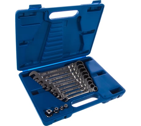 Набор комбинированных трещоточных ключей (8-19 мм, кейс, 13 предметов) KING TONY 13013MR