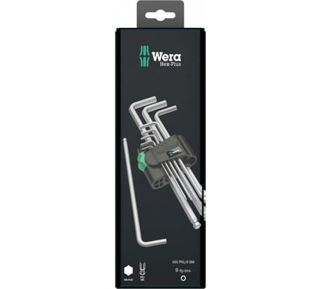 Набор Г-образных ключей WERA 950 PKL/9 SB SW 1,5-2-2,5-3-4-5-6-8-10 WE-073391