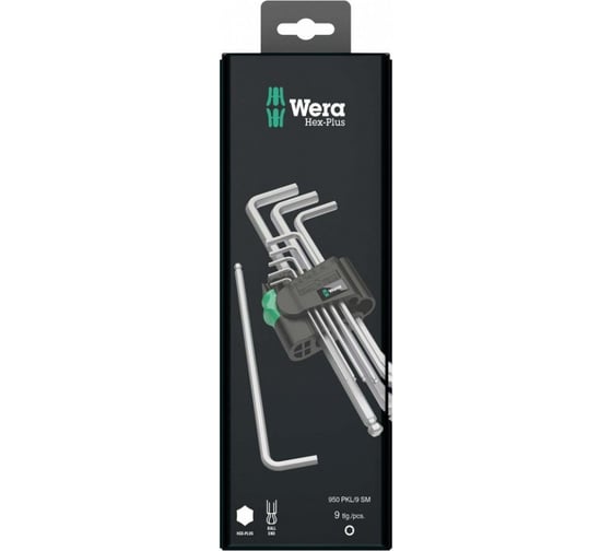 Набор Г-образных ключей WERA 950 PKL/9 SB SW 1,5-2-2,5-3-4-5-6-8-10 WE-073391