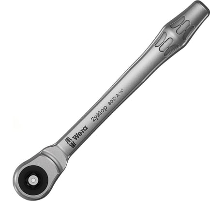 Ключ-трещотка WERA 8003 A Zyklop Metal сдвижной квадрат, привод 1/4", 1/4" x 141 мм WE-004003
