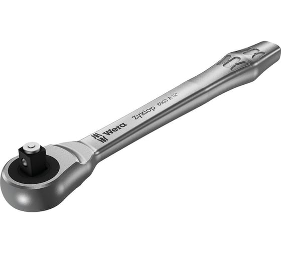 Ключ-трещотка WERA 8003 A Zyklop Metal сдвижной квадрат, привод 1/4", 1/4" x 141 мм WE-004003