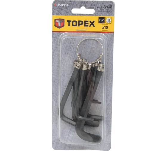 Набор шестигранных ключей TOPEX 10 шт., 1.5-10 мм 35D954