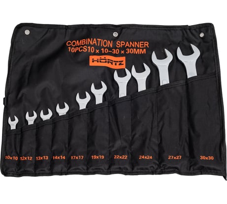 Набор комбинированных ключей HORTZ HOR 10-30, хромированный 1086386