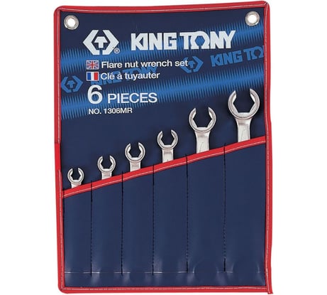 Набор разрезных ключей (8-22 мм, 6 предметов) KING TONY 1306MR