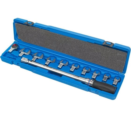 Динамометрический ключ KING TONY 345202D11MR 1/2", 13-30 мм, 40-200 Нм, кейс, набор рожковых насадок