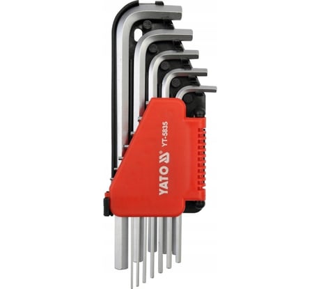 Набор торцовых ключей YATO HEX 1/16"-3/8", пластиковая стойка, CRV, 12 предметов YT-5835