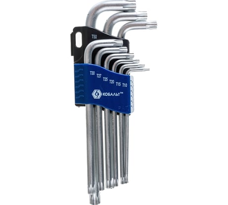 Набор ключей угловых удлиненных Tamper TORX КОБАЛЬТ 020405-09