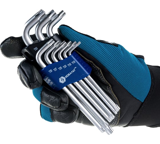 Набор ключей угловых удлиненных Tamper TORX КОБАЛЬТ 020405-09