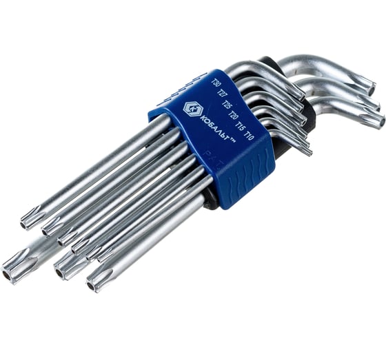 Набор ключей угловых удлиненных Tamper TORX КОБАЛЬТ 020405-09
