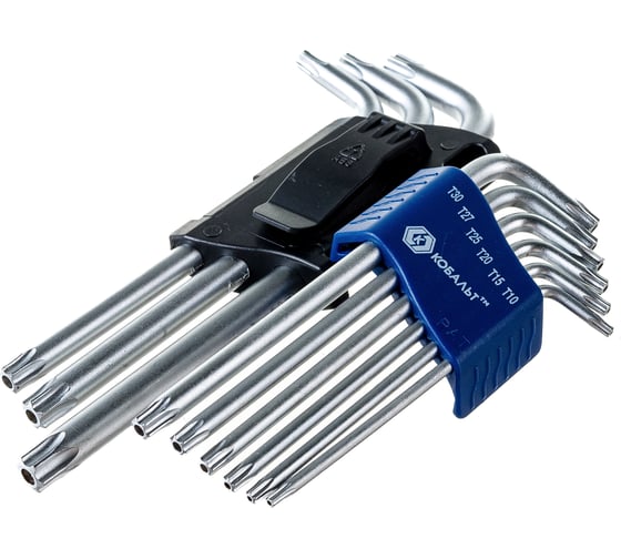 Набор ключей угловых удлиненных Tamper TORX КОБАЛЬТ 020405-09