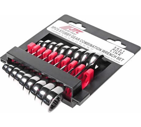 Набор ключей комбинированных трещоточных JTC 8-17 мм коротких 9 предметов, 5051 668560