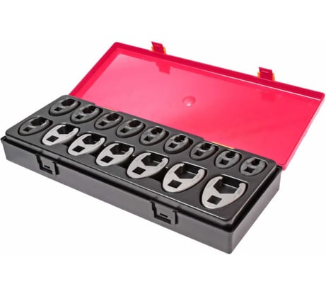 Набор ключей разрезных JTC 3/8" 10-19 мм, 1/2" 21-27 мм односторонних в кейсе 16 предметов, K6161 700769