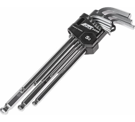 Набор ключей шестигранных удлиненных JTC с шаром 1/16"-3/8", 9 предметов, 3506 694159
