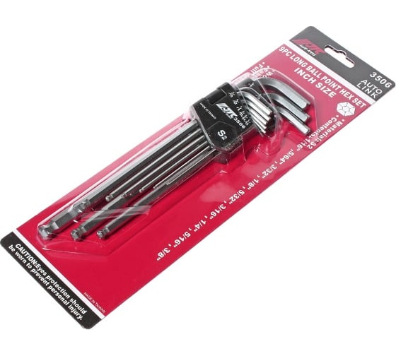 Набор удлиненных шестигранных ключей с шаром 1/16"-3/8" 9шт JTC-3506