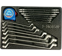 Набор накидных и рожковых ключей, рулетка, ложемент, 15шт KING TONY 9-90315MR